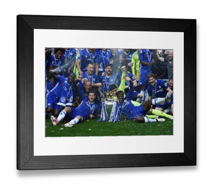 Framed Print : Chelsea FC: Premier League Champions 2016-2017 - Celebrating Victory (Home)