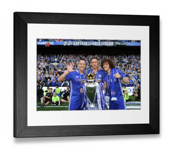 Framed Print : Chelsea FC Celebrates Premier League Victory: John Terry, Nemanja Matic, and David Luiz with the Trophy Framed Print : Chelsea FC Celebrates Premier League Victory: John Terry, Nemanja Matic, and David Luiz with the Trophy