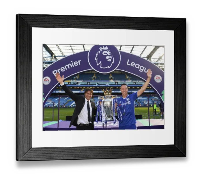 Framed Print : Chelsea's Antonio Conte and John Terry Lift the Premier League Trophy After Chelsea v Sunderland Match Framed Print : Chelsea's Antonio Conte and John Terry Lift the Premier League Trophy After Chelsea v Sunderland Match