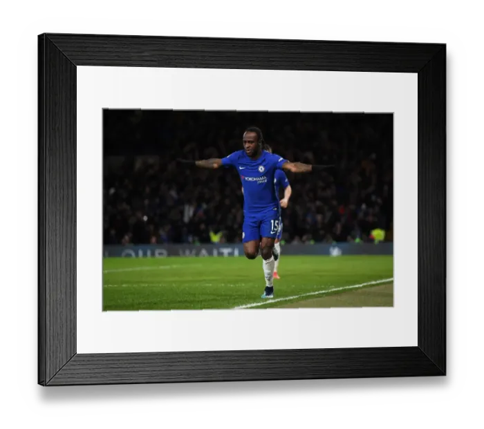 Framed Print : Victor Moses Scores Chelsea's Second Goal vs. West Bromwich Albion, Premier League 2018