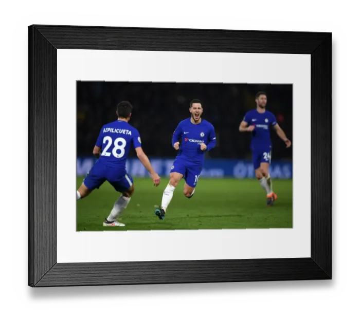 Framed Print : Chelsea's Eden Hazard Scores First Goal: Watford vs Chelsea, Premier League 2018 Framed Print : Chelsea's Eden Hazard Scores First Goal: Watford vs Chelsea, Premier League 2018