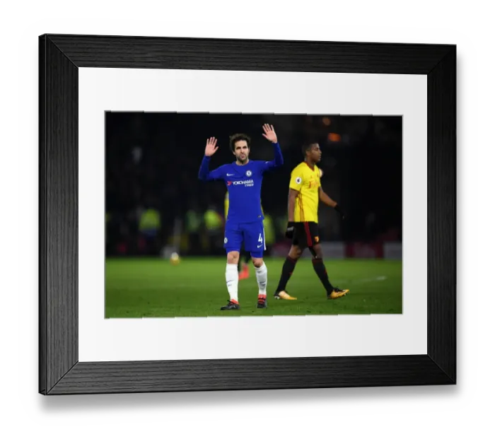 Framed Print : Cesc Fabregas Reacts: Watford vs. Chelsea - Premier League (Away)