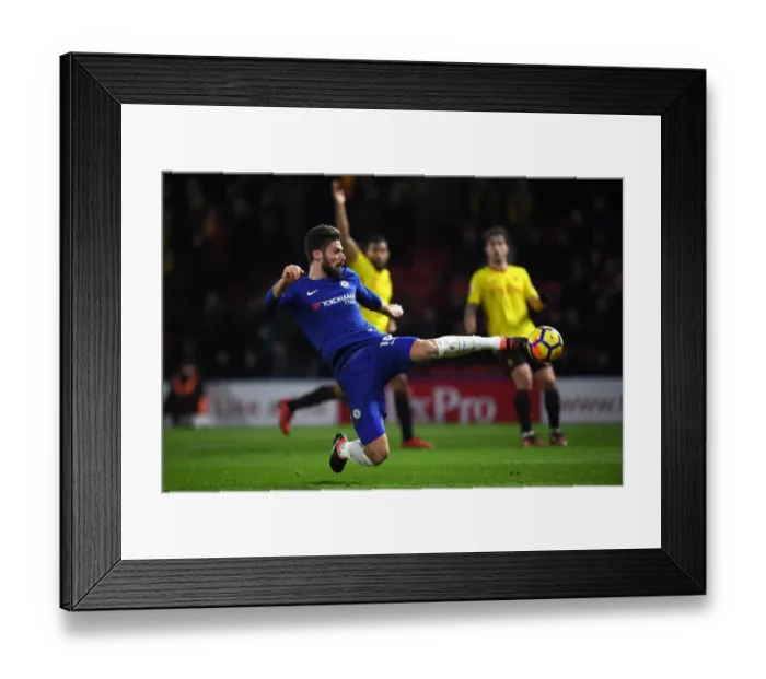 Framed Print : Chelsea's Olivier Giroud in Action against Watford - Premier League Framed Print : Chelsea's Olivier Giroud in Action against Watford - Premier League