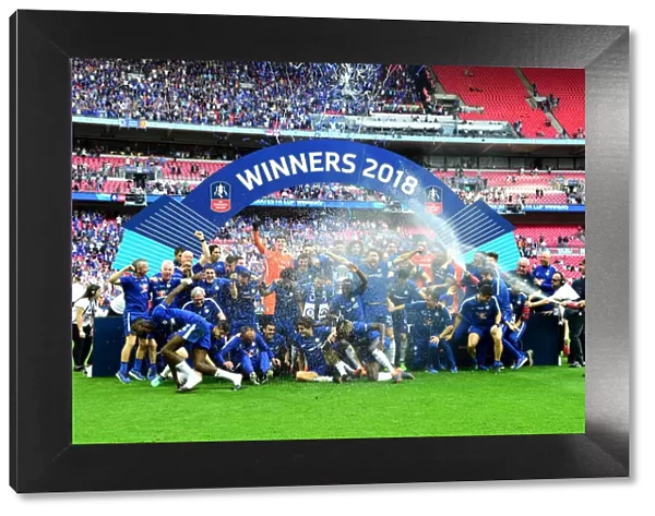 Chelsea's FA Cup Triumph: Conte and His Champions Celebrate with Champagne