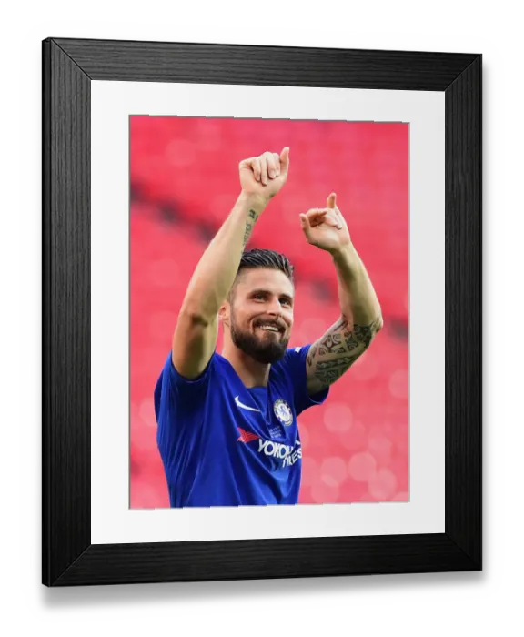 Framed Print : Olivier Giroud's Emotional FA Cup Victory Celebration: Chelsea FC Triumphs Over Manchester United Framed Print : Olivier Giroud's Emotional FA Cup Victory Celebration: Chelsea FC Triumphs Over Manchester United
