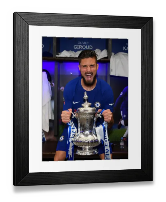 Framed Print : Chelsea FC Lifts the FA Cup: Olivier Giroud's Triumph over Manchester United Framed Print : Chelsea FC Lifts the FA Cup: Olivier Giroud's Triumph over Manchester United