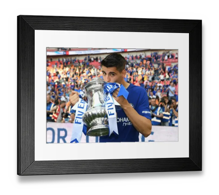 Framed Print : Chelsea Lifts FA Cup: Morata's Kiss Seals Victory Over Manchester United Framed Print : Chelsea Lifts FA Cup: Morata's Kiss Seals Victory Over Manchester United