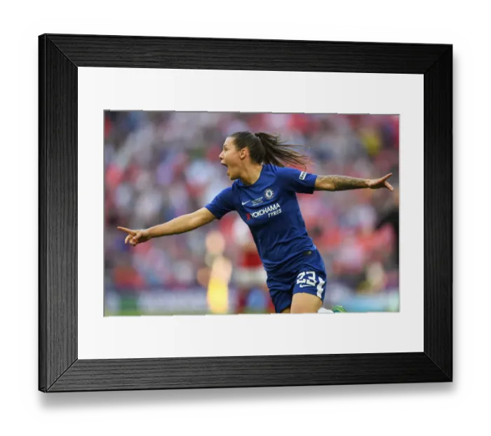 Framed Print : Chelsea Women's Ramona Bachmann Scores Opening Goal in FA Cup Final against Arsenal Framed Print : Chelsea Women's Ramona Bachmann Scores Opening Goal in FA Cup Final against Arsenal