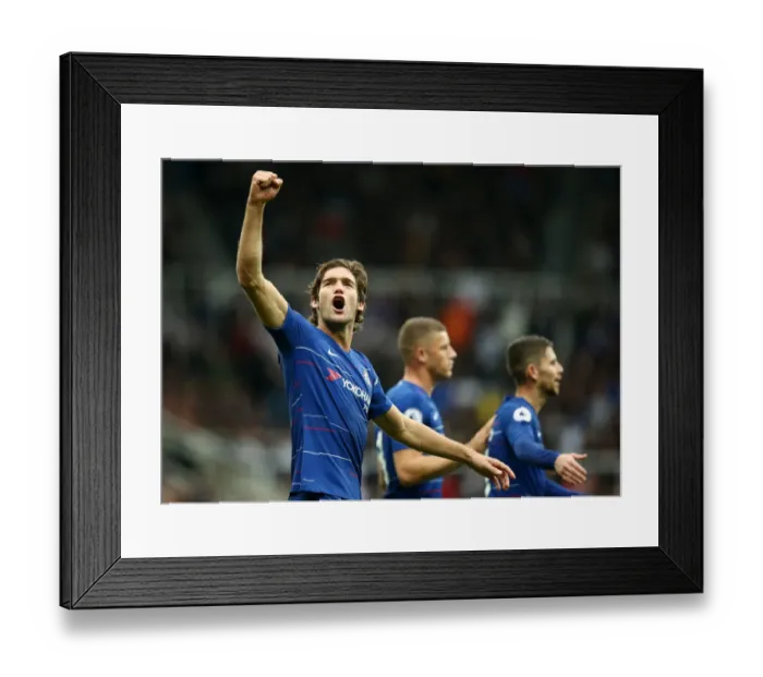 Framed Print : Marcos Alonso Scores Brace-Sealing Goal: Newcastle United vs. Chelsea FC, Premier League