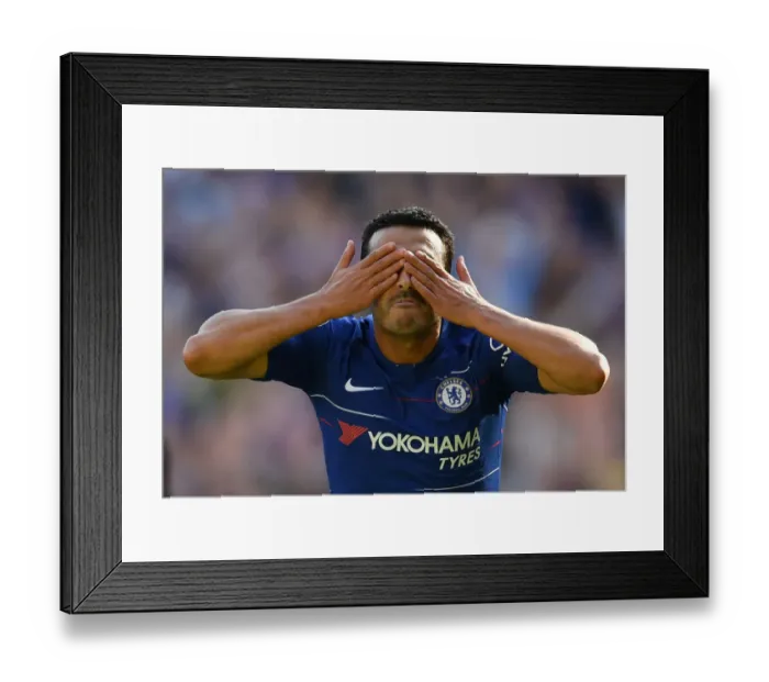 Framed Print : Pedro Scores First Goal for Chelsea: Premier League Victory vs. AFC Bournemouth at Stamford Bridge