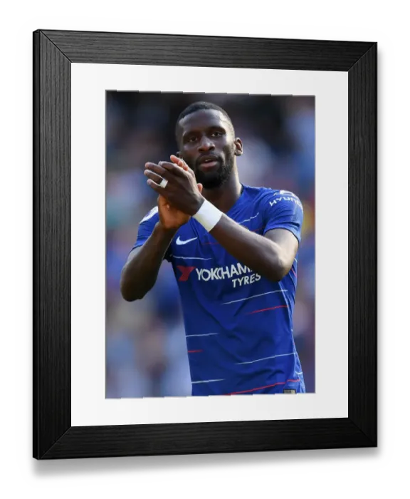 Framed Print : Chelsea's Antonio Ruediger Celebrates with Fans after Victory over Bournemouth