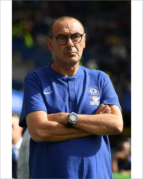 Maurizio Sarri Watches as Chelsea Take on Cardiff in Premier League Action