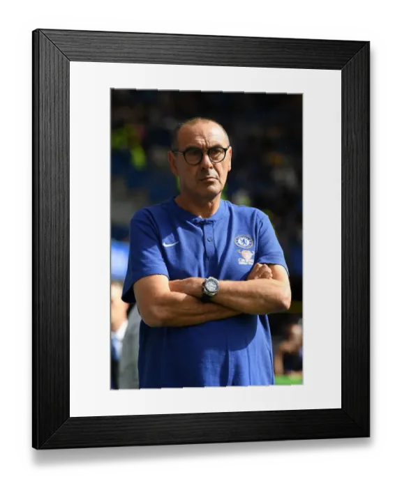 Framed Print : Maurizio Sarri Watches as Chelsea Take on Cardiff in Premier League Action Framed Print : Maurizio Sarri Watches as Chelsea Take on Cardiff in Premier League Action