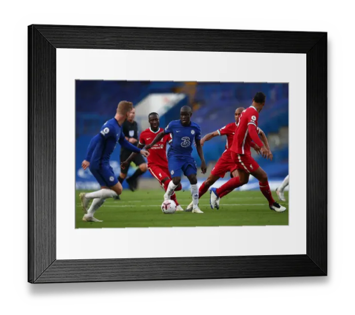 Framed Print : Chelsea vs Liverpool: N'Golo Kante in Action at Stamford Bridge