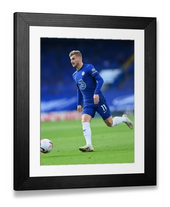 Framed Print : Chelsea vs Liverpool: Timo Werner at Stamford Bridge - Premier League Showdown