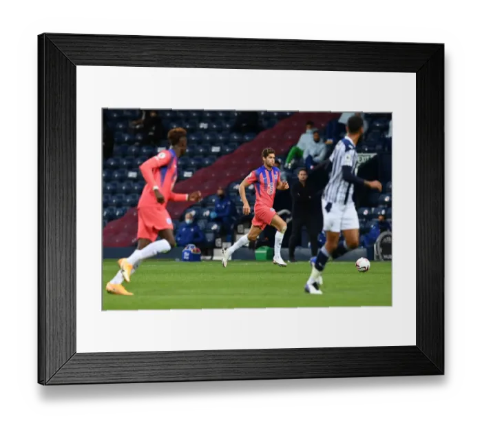 Framed Print : Behind Closed Doors: Marcos Alonso in Action for Chelsea against West Bromwich Albion, Premier League (September 26, 2020)