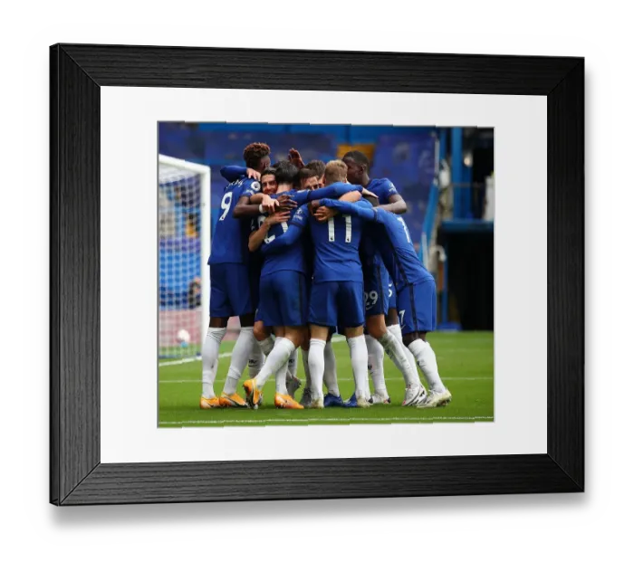 Framed Print : Chelsea's Chilwell Scores First Goal in Empty Stamford Bridge Against Crystal Palace, October 2020