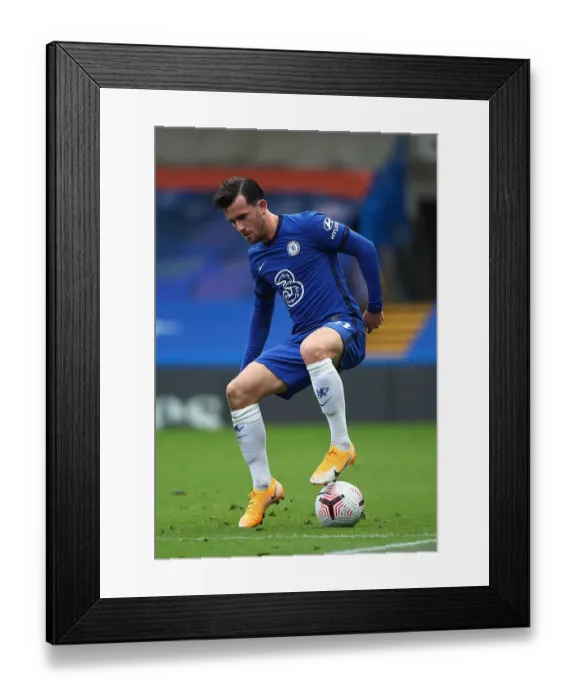 Framed Print : Chelsea vs Crystal Palace: Ben Chilwell in Action at Empty Stamford Bridge, Premier League, October 2020