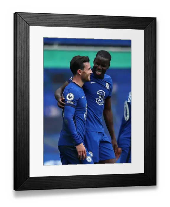 Framed Print : Chelsea Celebrate Double Strike Against Crystal Palace in Empty Stamford Bridge Framed Print : Chelsea Celebrate Double Strike Against Crystal Palace in Empty Stamford Bridge