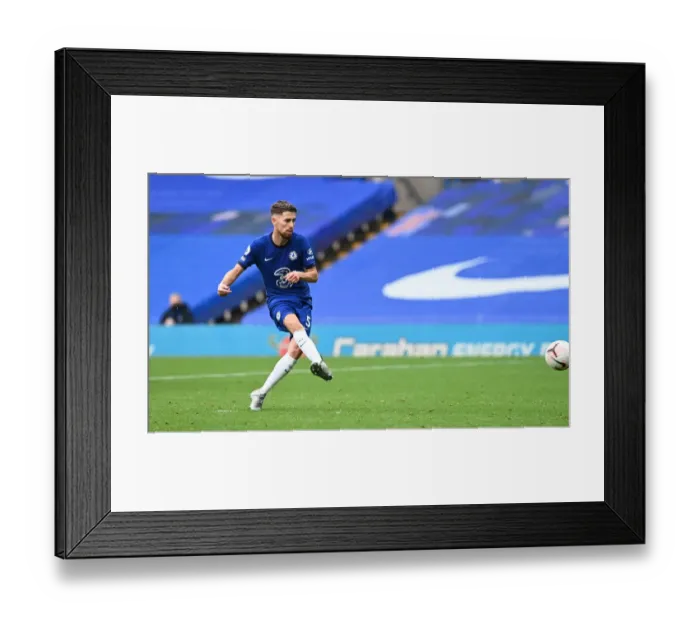 Framed Print : Jorginho Scores Chelsea's Fourth Goal in Empty Stamford Bridge Against Crystal Palace (Premier League, October 2020) Framed Print : Jorginho Scores Chelsea's Fourth Goal in Empty Stamford Bridge Against Crystal Palace (Premier League, October 2020)
