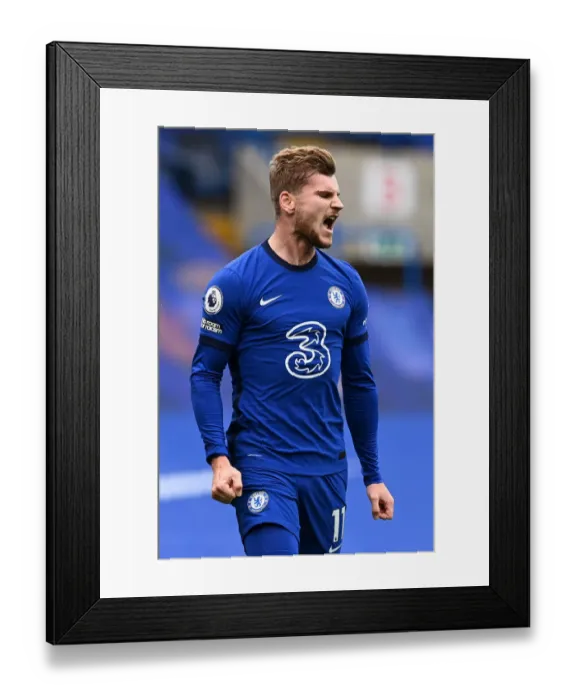 Framed Print : Timo Werner Scores First Goal: Chelsea vs. Southampton in Empty Stamford Bridge, Premier League (17.10.20) Framed Print : Timo Werner Scores First Goal: Chelsea vs. Southampton in Empty Stamford Bridge, Premier League (17.10.20)