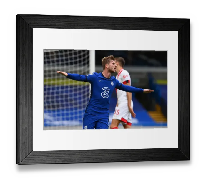 Framed Print : Timo Werner Scores Chelsea's Second Goal Against Southampton in Empty Stamford Bridge Framed Print : Timo Werner Scores Chelsea's Second Goal Against Southampton in Empty Stamford Bridge