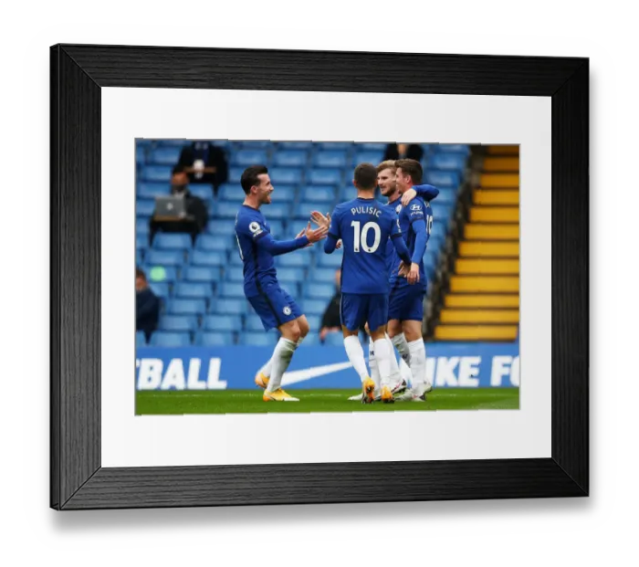 Framed Print : Timo Werner Scores Second Goal in Empty Stamford Bridge for Chelsea vs Southampton Framed Print : Timo Werner Scores Second Goal in Empty Stamford Bridge for Chelsea vs Southampton