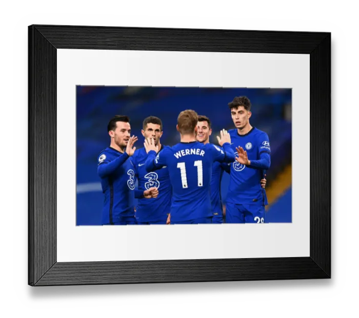 Framed Print : Chelsea's Havertz Scores Third in Empty Stamford Bridge Against Southampton Framed Print : Chelsea's Havertz Scores Third in Empty Stamford Bridge Against Southampton