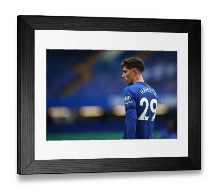 Framed Print : Chelsea's Kai Havertz in Action at Empty Stamford Bridge: Premier League 2020 Match Against Southampton