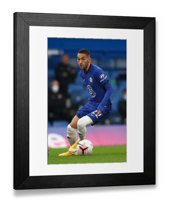 Framed Print : Chelsea vs Southampton: Hakim Ziyech in Action at Empty Stamford Bridge, Premier League, October 2020 Framed Print : Chelsea vs Southampton: Hakim Ziyech in Action at Empty Stamford Bridge, Premier League, October 2020