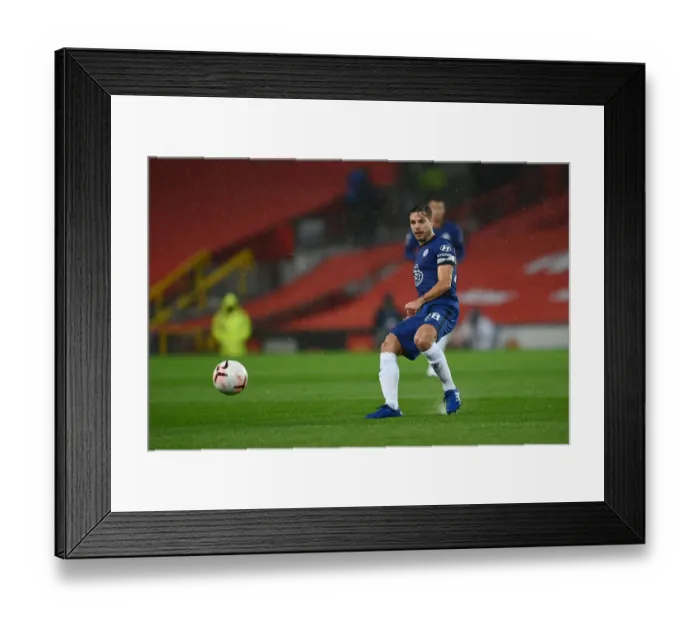 Framed Print : Cesar Azpilicueta of Chelsea at Old Trafford: Manchester United vs. Chelsea, Premier League (October 24, 2020)