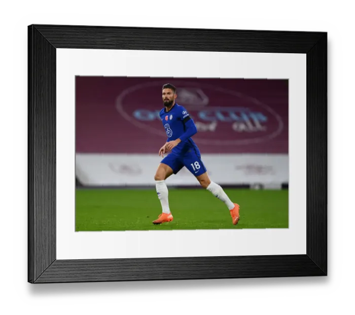 Framed Print : Behind Closed Doors: Olivier Giroud in Action for Chelsea Against Burnley, October 2020 Framed Print : Behind Closed Doors: Olivier Giroud in Action for Chelsea Against Burnley, October 2020