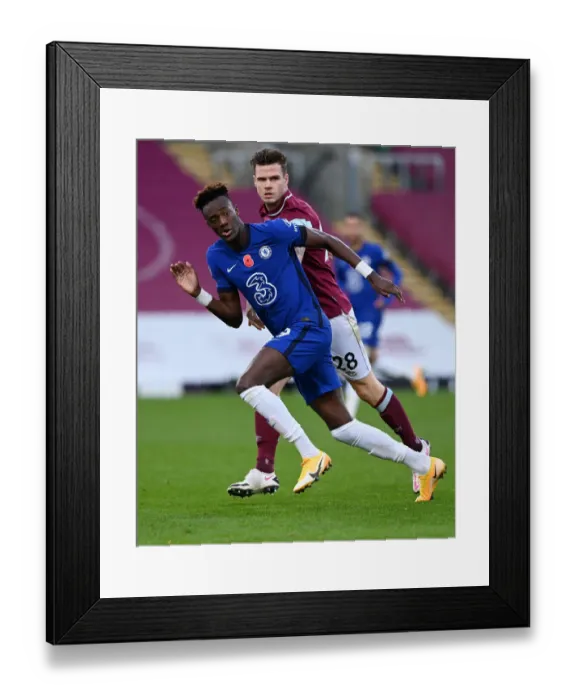 Framed Print : Behind Closed Doors: Tammy Abraham Scores for Chelsea at Empty Turf Moor Framed Print : Behind Closed Doors: Tammy Abraham Scores for Chelsea at Empty Turf Moor