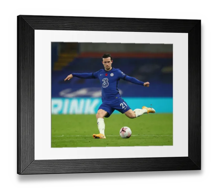 Framed Print : Ben Chilwell in Action: Chelsea vs Sheffield United at Empty Stamford Bridge, November 2020 (Premier League) Framed Print : Ben Chilwell in Action: Chelsea vs Sheffield United at Empty Stamford Bridge, November 2020 (Premier League)