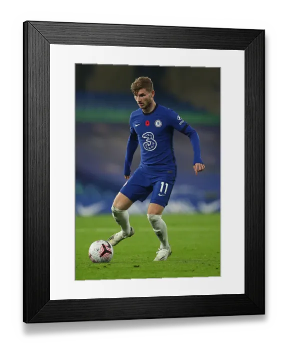 Framed Print : Chelsea's Timo Werner in Action at Empty Stamford Bridge Against Sheffield United, Premier League 2020 Framed Print : Chelsea's Timo Werner in Action at Empty Stamford Bridge Against Sheffield United, Premier League 2020