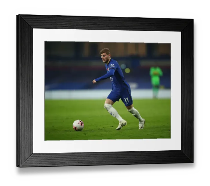 Framed Print : Chelsea's Timo Werner in Action at Empty Stamford Bridge vs Sheffield United, Premier League 2020 Framed Print : Chelsea's Timo Werner in Action at Empty Stamford Bridge vs Sheffield United, Premier League 2020