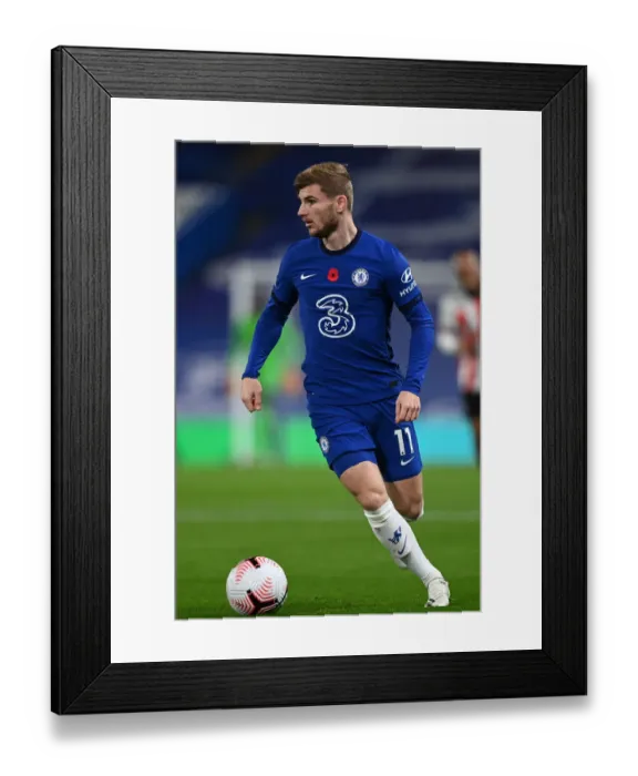 Framed Print : Chelsea's Timo Werner in Action against Sheffield United at Empty Stamford Bridge, Premier League 2020 Framed Print : Chelsea's Timo Werner in Action against Sheffield United at Empty Stamford Bridge, Premier League 2020