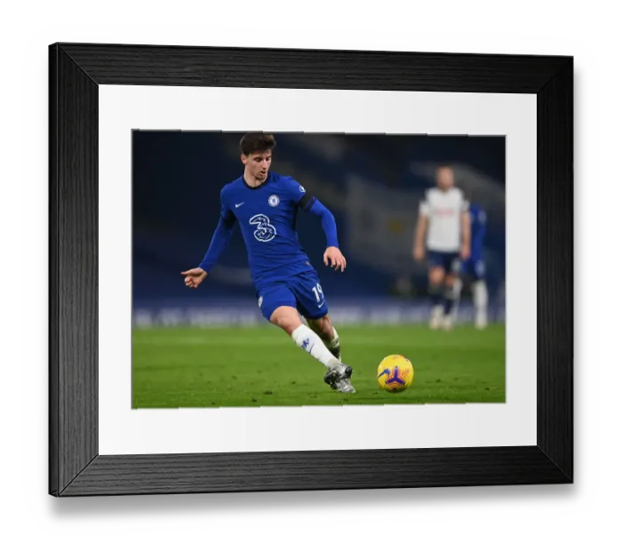 Framed Print : Behind Closed Doors: Mason Mount in Action for Chelsea vs. Tottenham, Premier League (London, 2020)