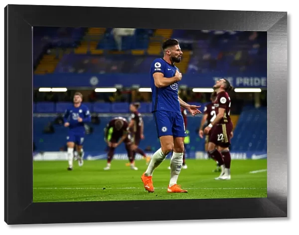 Chelsea's Olivier Giroud Celebrates First Goal as Limited Fans Return to Stamford Bridge for Chelsea v Leeds United Premier League Match