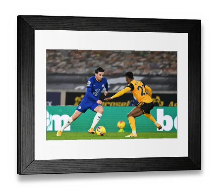 Framed Print : Ben Chilwell in Action: Wolverhampton Wanderers vs. Chelsea, Premier League (December 15, 2020)