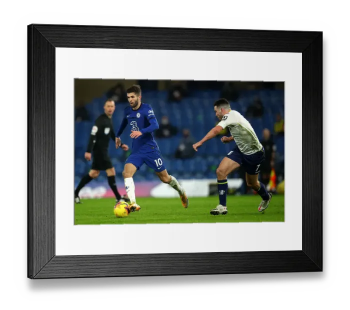Framed Print : Chelsea vs Aston Villa: Premier League Clash at Empty Stamford Bridge (December 28, 2020)