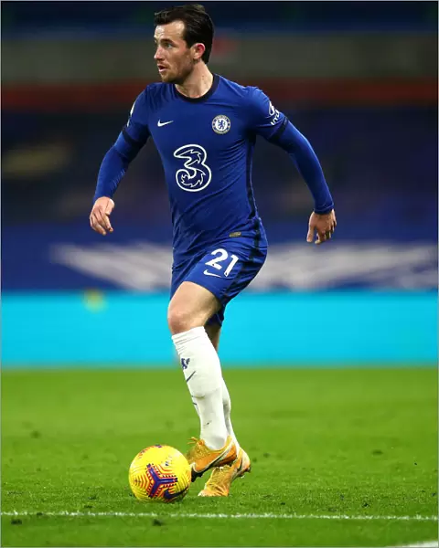 Chelsea vs Aston Villa: Ben Chilwell in Action at Empty Stamford Bridge, Premier League, December 2020