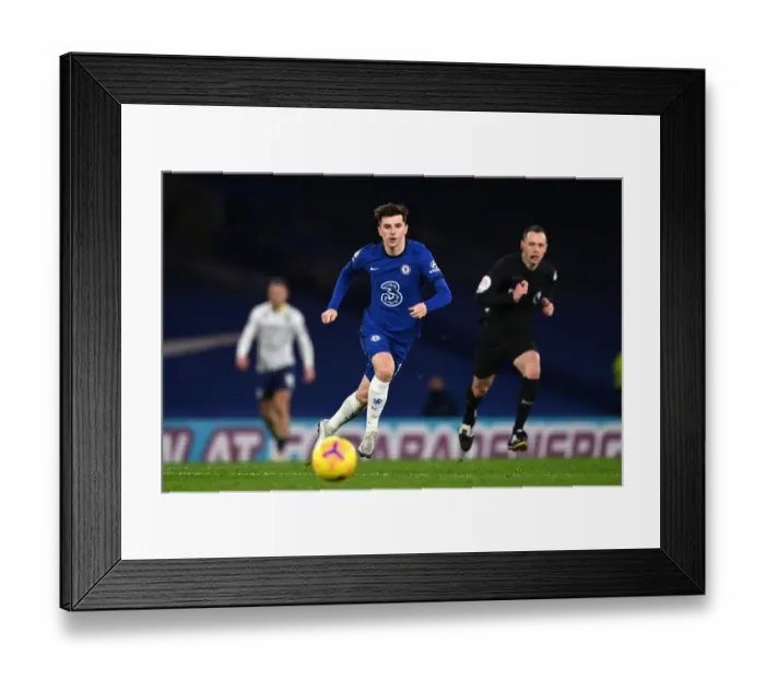 Framed Print : Chelsea vs Aston Villa - Mason Mount at Stamford Bridge, Premier League, London, December 2020