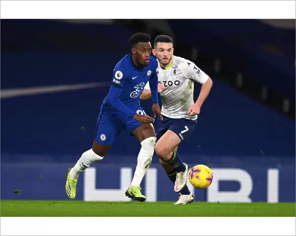 Chelsea vs Aston Villa: Callum Hudson-Odoi in Action at Empty Stamford Bridge, Premier League, December 2020