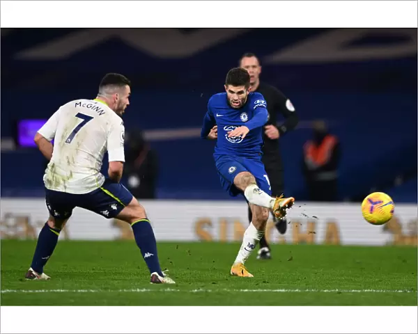 Christian Pulisic of Chelsea in Premier League Action Against Aston Villa, London (December 2020)