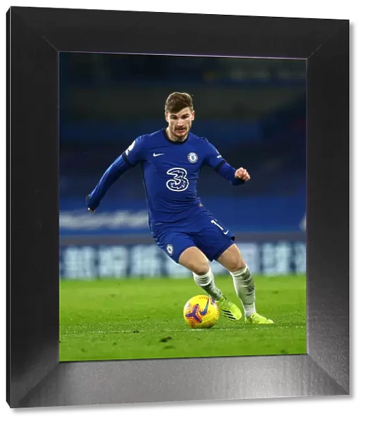 Chelsea vs Newcastle United: Timo Werner in Action at Empty Stamford Bridge, Premier League, February 2021