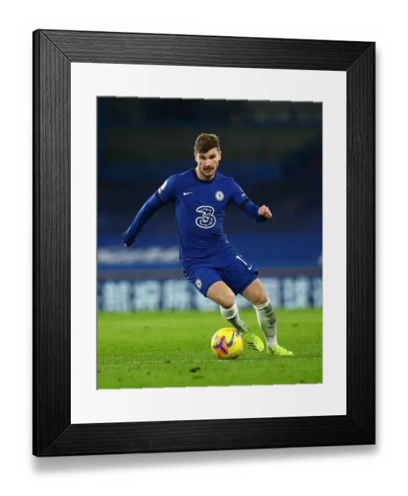 Framed Print : Chelsea vs Newcastle United: Timo Werner in Action at Empty Stamford Bridge, Premier League, February 2021 Framed Print : Chelsea vs Newcastle United: Timo Werner in Action at Empty Stamford Bridge, Premier League, February 2021