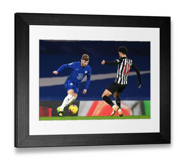Framed Print : Behind Closed Doors: Timo Werner at Empty Stamford Bridge - Chelsea vs Newcastle United, Premier League Framed Print : Behind Closed Doors: Timo Werner at Empty Stamford Bridge - Chelsea vs Newcastle United, Premier League