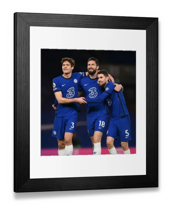 Framed Print : Chelsea's Olivier Giroud Scores First Goal Against Newcastle United in Empty Stamford Bridge Framed Print : Chelsea's Olivier Giroud Scores First Goal Against Newcastle United in Empty Stamford Bridge