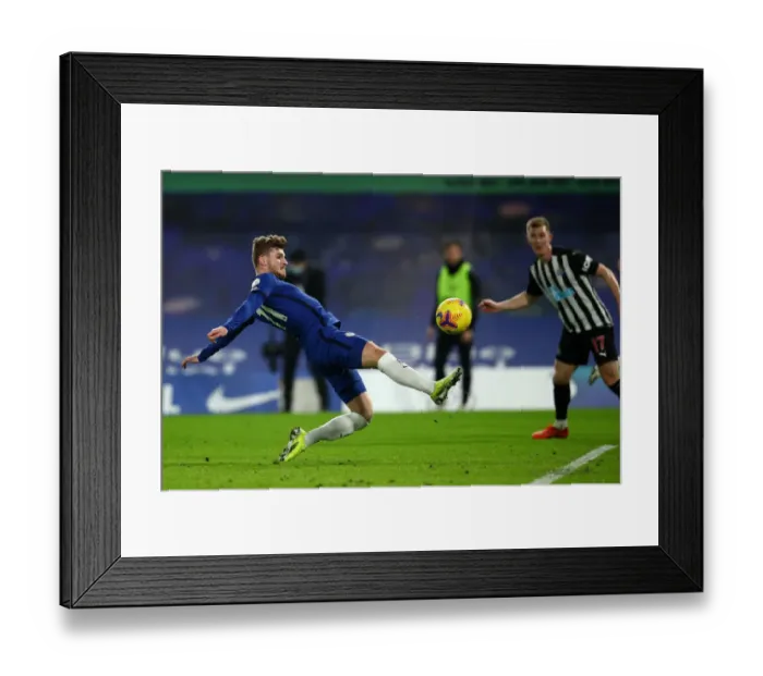 Framed Print : Timo Werner in Action at Empty Stamford Bridge: Chelsea vs Newcastle United, Premier League, February 2021